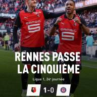 Rennes enchaîne un troisième succès de rang en battant Toulouse