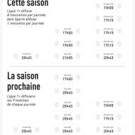 Le multiplex du samedi soir devrait faire son retour la saison prochaine